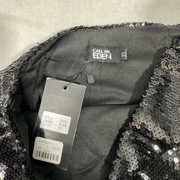 #41 ✨ NWT LF Call me Eden Party Black Sequin Mini Skirt - Picture 4 of 11